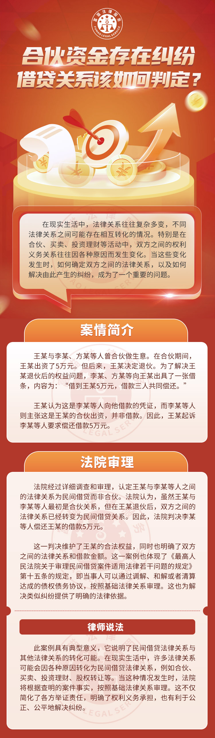 全民普法丨合伙資金存在糾紛，借貸關系該如何判定？